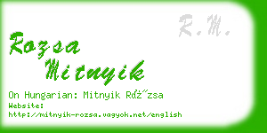 rozsa mitnyik business card